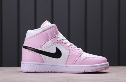Women Air Jordan 1 Mid Barely Rose BQ6472 500