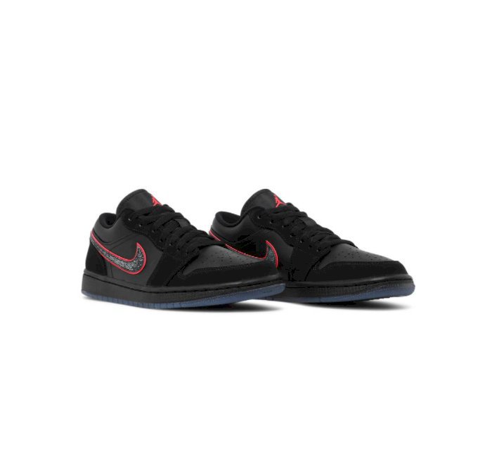 Unisex Air Jordan 1 Low Black Red Orbit