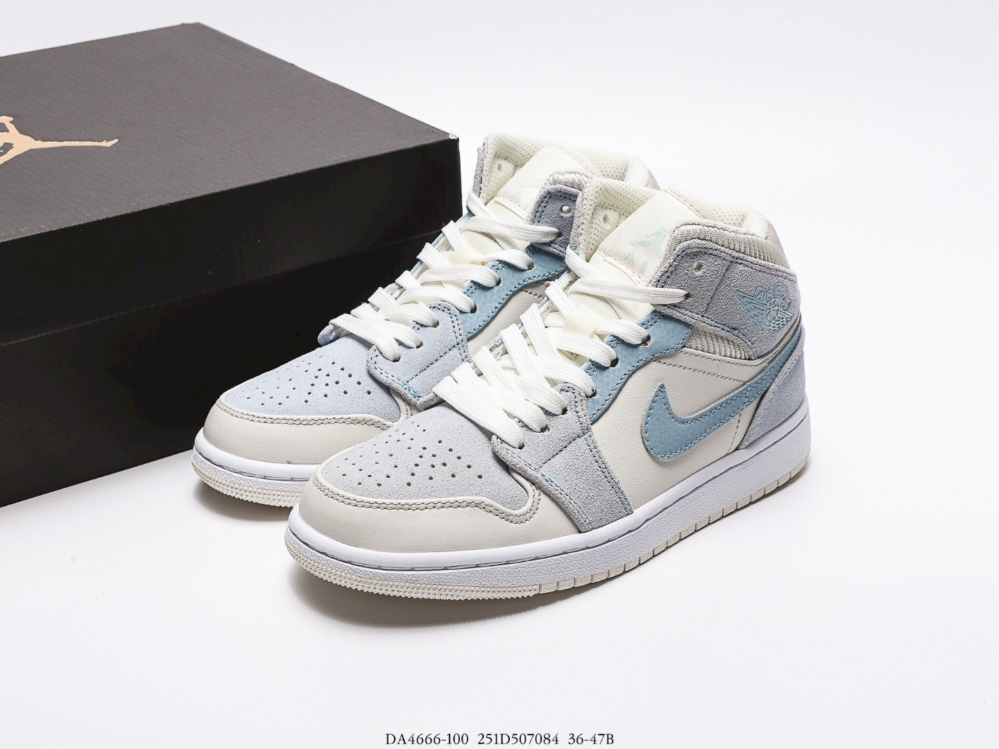 jordan 1 mid mixed textures blue womens