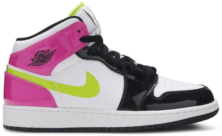jordan 1 mid white black cyber pink