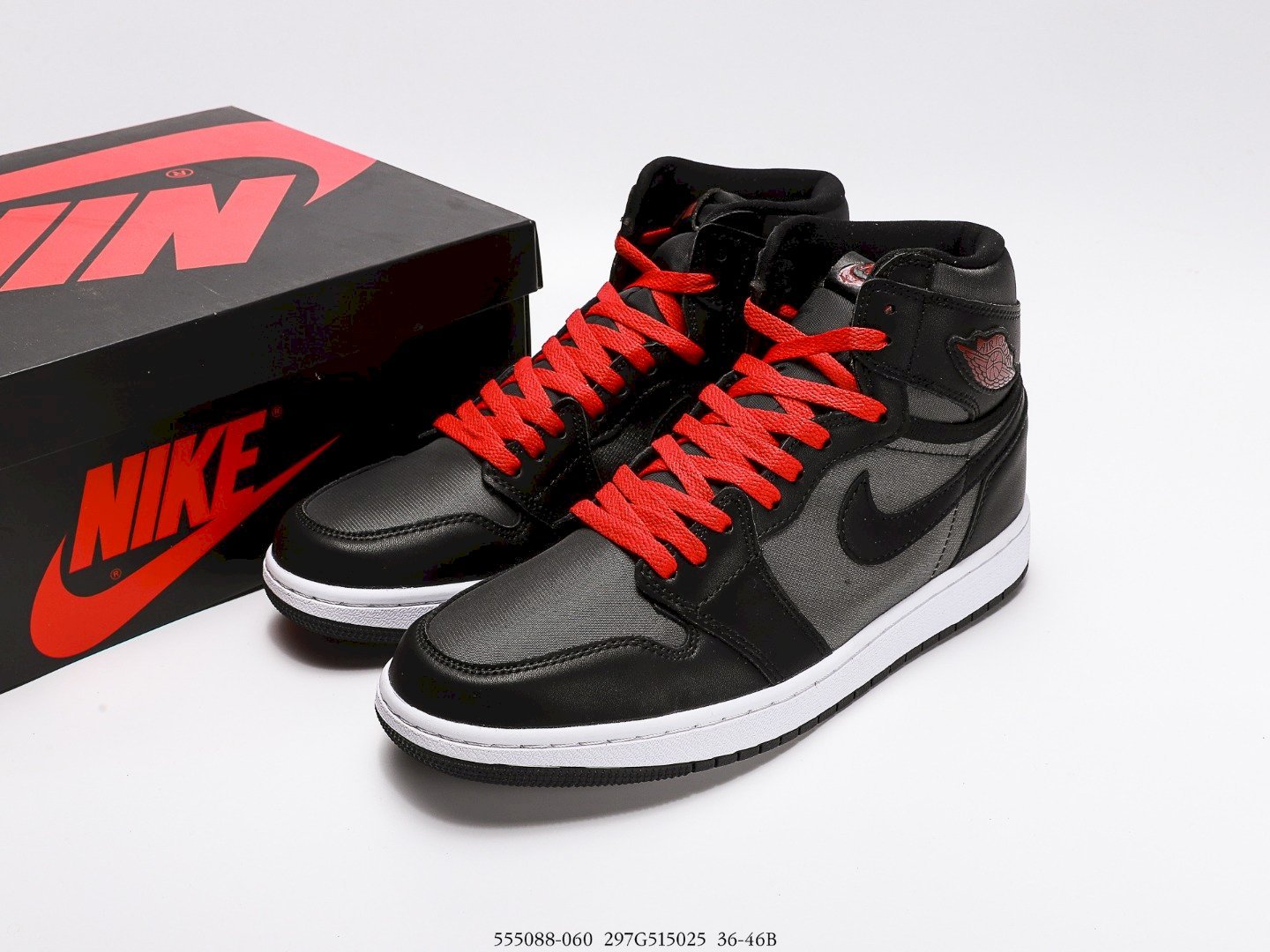 nike air jordan 1 retro high black gym red satin