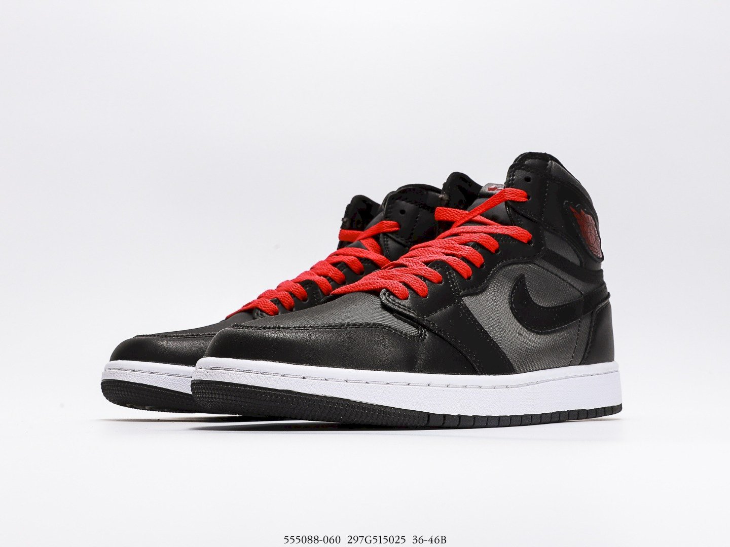 nike air jordan 1 retro high black gym red satin