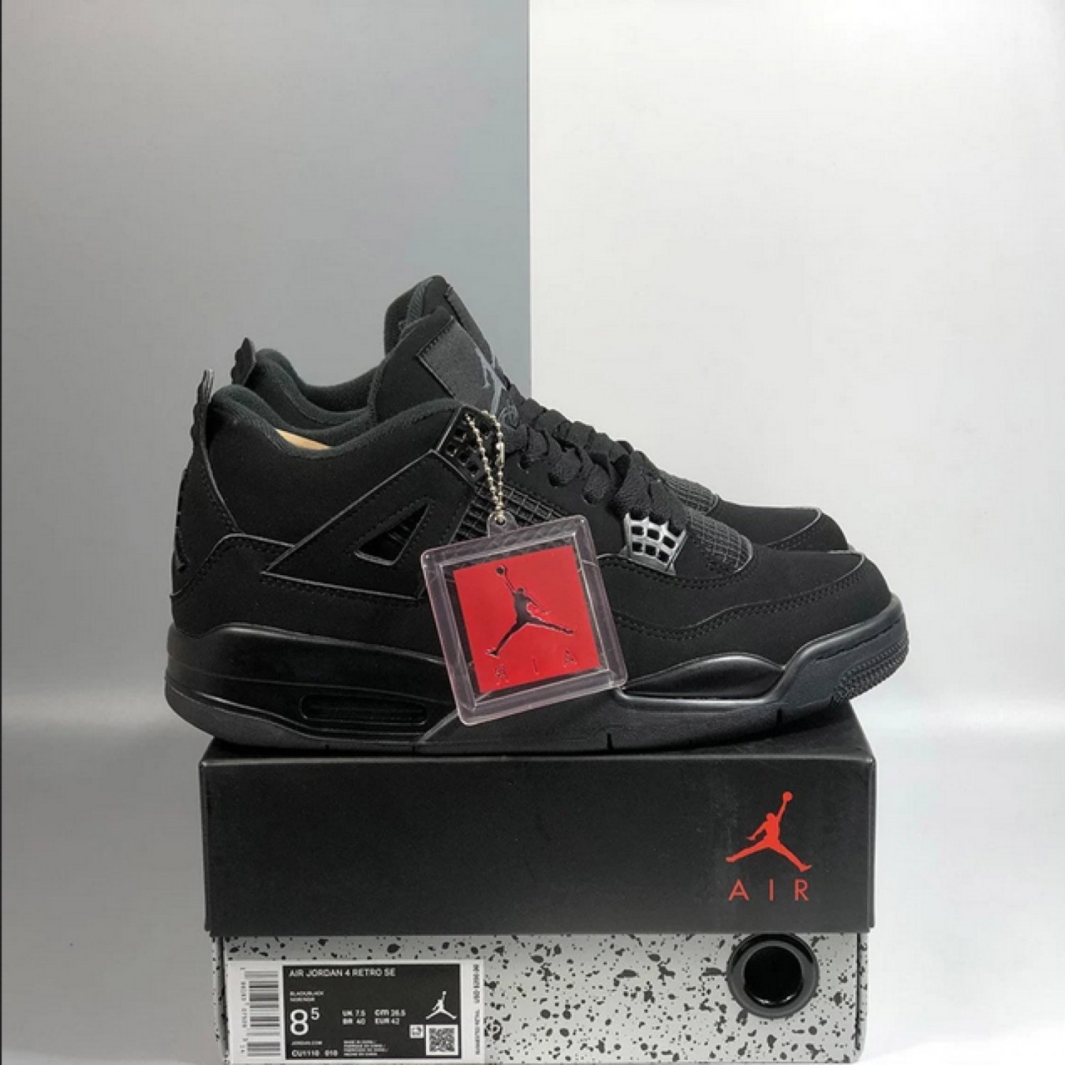 Jordan 4 Black Cat Black Light Graphite Sneaker