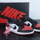 Jordan 1 Low White With Black & Red