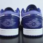 Jordan 1 Low White With Navy Blue & Purple