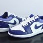 Jordan 1 Low White With Navy Blue & Purple