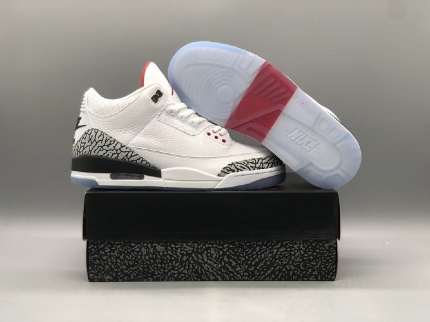 Jordan 3 Retro Free Throw Line White Cement Sneakers 923096-101