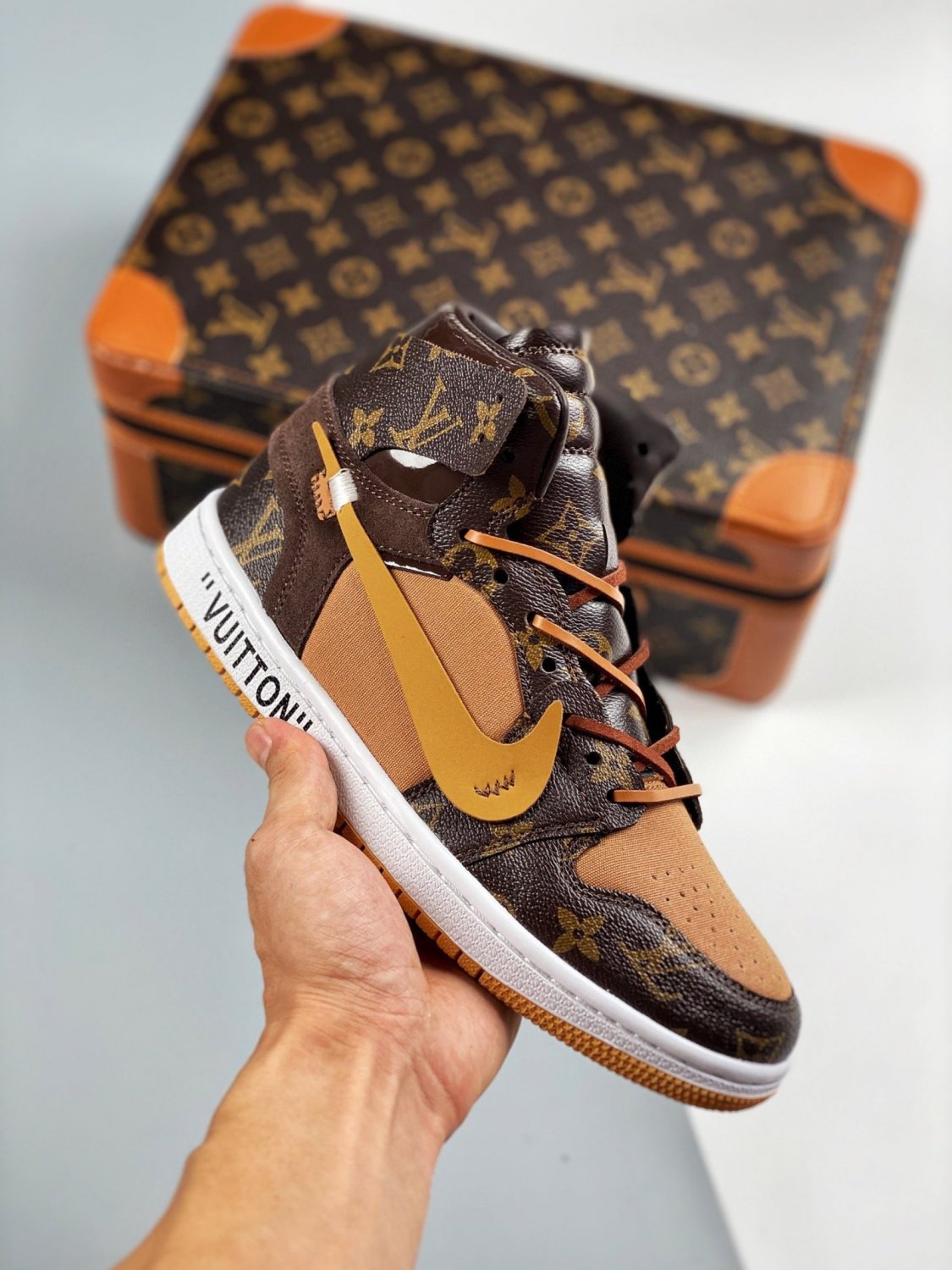 Off White X Air Jordan 1 Brown Custom
