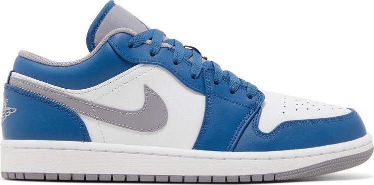 Mens Wmns Jordan 1 Low True Blue Cement 553558 412