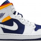 Mens Wmns Air Jordan 1 Mid White Deep Royal Blue 554724 131