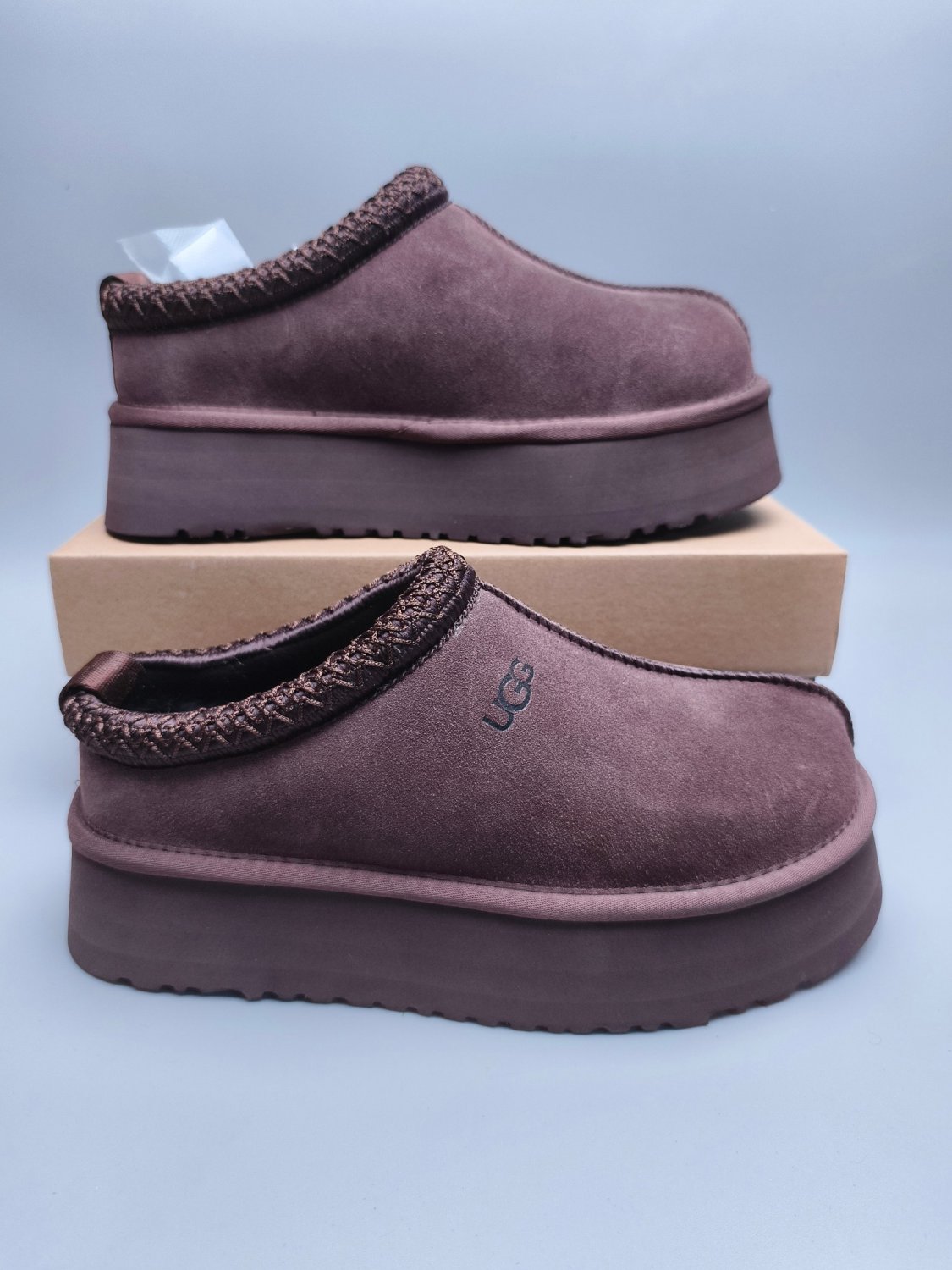 UGG Brand Braid Tazz Platform Slippers