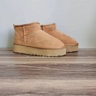 CAMEL LEATHER SUEDE FLATFORM COMFORT ANKLE BOOTS