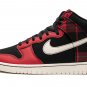 Dunk High 'Plaid - Black_Red'