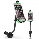 Universal Car Mount Phone Dual USB Ports Charger Holder Cigarette Lighter Cradle