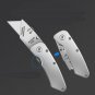 Heavy Utility Knife Box Cutter Stainless Steel Folding Knife with Extra 5 Blades