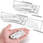 Heavy Utility Knife Box Cutter Stainless Steel Folding Knife with Extra 5 Blades