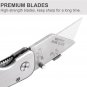 Heavy Utility Knife Box Cutter Stainless Steel Folding Knife with Extra 5 Blades