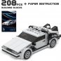 Delorean Time Machine Model Metallic Car Building Bricks Blocks Toy Set Gift Box
