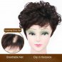 100% Human Hair Toupee Short Curly Topper Women Extended Tail Hairpiece Top Wigs