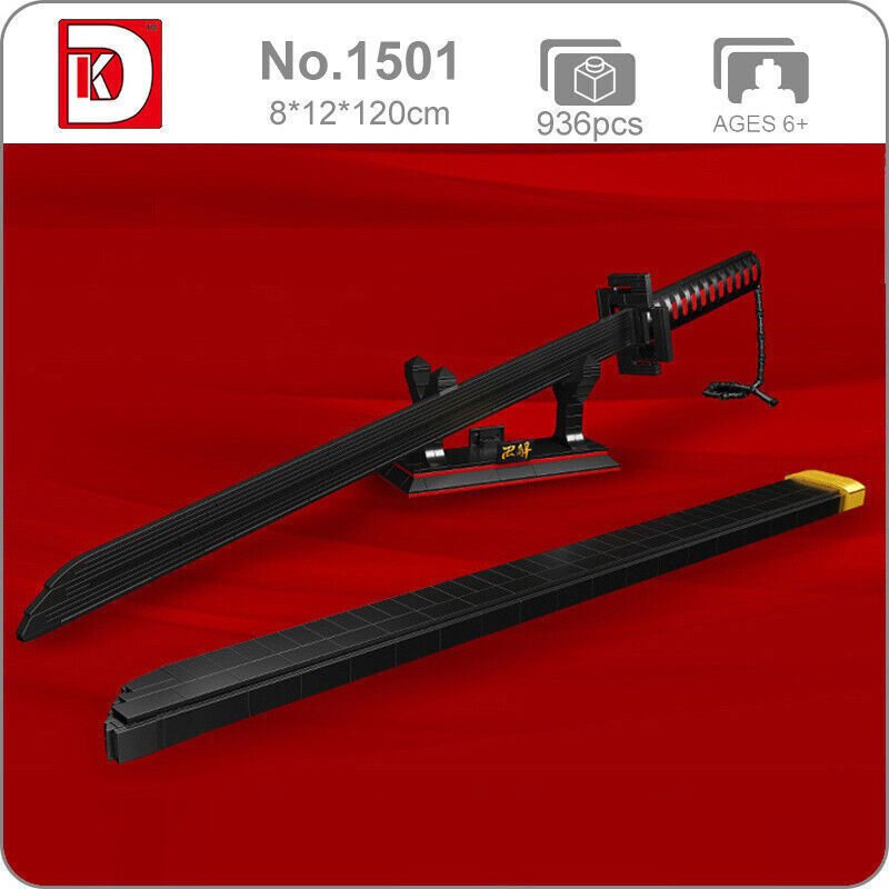 Black Janpanese Samurai Sword Model Building Blocks Set Anime Puzzle Bricks Toys