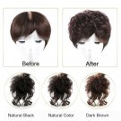 100% Human Hair Women Short Curly Toupee Topper Clip in Hairpiece +Extended Tail 100% Human Hair Women Short Curly Toupee Topper Clip in Hairpiece +Extended Tail