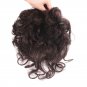 100% Human Hair Women Short Curly Toupee Topper Clip in Hairpiece +Extended Tail