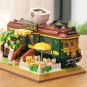 MINI Train Coffee House Modular Building Blocks Sets Expert MOC Bricks Kids Toys