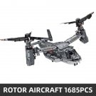 Osprey Helicopter DIY Model Building Blocks Sets Military MOC Bricks Kids Toys