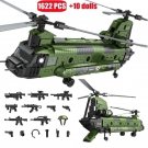 Transport Helicopter Building Blocks Set Military MOC Bricks DIY Model Kids Toys