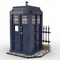 Blue Telephone Booth Model Building Blocks Call Box MOC Bricks Toys Collection