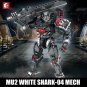 Heavy Duty Mecha Robot Building Blocks MU2 White Shark MOC Bricks Model Kids Toy
