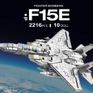Military MOC Building Blocks Set for F15E Jet Fighter Plane Brick DIY Model Toys