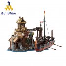 Village Expansion Model w/ Ship Boat Building Blocks Medieval MOC Bricks Toy Set