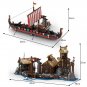 Village Expansion Model w/ Ship Boat Building Blocks Medieval MOC Bricks Toy Set