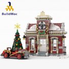 Little Winter Town Hall Model Building Block Set Christmas MOC Bricks Toys Gift