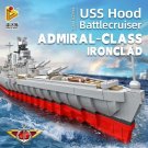 USS Hood Battleship Building Blocks Set MOC Military WW2 Warship Brick Toy Model USS Hood Battleship Building Blocks Set MOC Military WW2 Warship Brick Toy Model