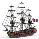 French 28-Gun Frigate Building Blocks L'Emeraude Ship Boat MOC Bricks Toy 6149pc