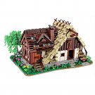 Medieval Old Water Mill Building Blocks Set House Hut w/ Interior Bricks Toys