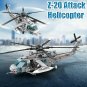 Z20 Attack Helicopter DIY Model Building Blocks Set Military MOC Bricks Kids Toy
