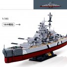 WW2 Military Warships  Building Blocks Set KMS Bismarck Battleship Bricks Toys