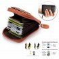 RFID Blocking Credit Card Wallet ID Holder Genuine Leather Zipper Pocket Purses