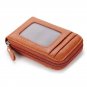 RFID Blocking Credit Card Wallet ID Holder Genuine Leather Zipper Pocket Purses