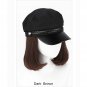 Women Short Bob Style Straight Hair Hat Large Wigs Caps Newsboy Baseball Cap