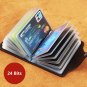 24 Cards Slim PU Leather Bank ID Credit Card Holder Pocket Case Wallet Purses