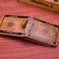 Men US 100 Dollar Bill Leather Bifold ID Card Photo Holder Wallet Handbag Purse