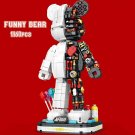 DIY Model Building Blocks Set Funny MOC Idea Half Bear Robot Brick Toy Kids Gift