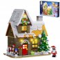 MOC Winter Snow House w/ Light Model Building Blocks Christmas Bricks Toys Gift
