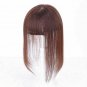 Women Thin Genuine Human Hair Topper Toupee Clip in Top Hairpiece with Air Bang