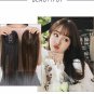 Women Thin Genuine Human Hair Topper Toupee Clip in Top Hairpiece with Air Bang