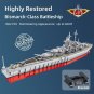 WW2 German Bismarck Battleship Warship Building Blocks MOC Military Bricks Model